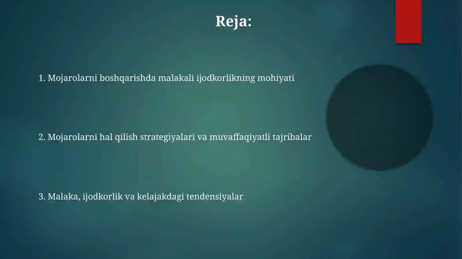 Nizolarni boshqarishda kompetentlikning kreativligi 2