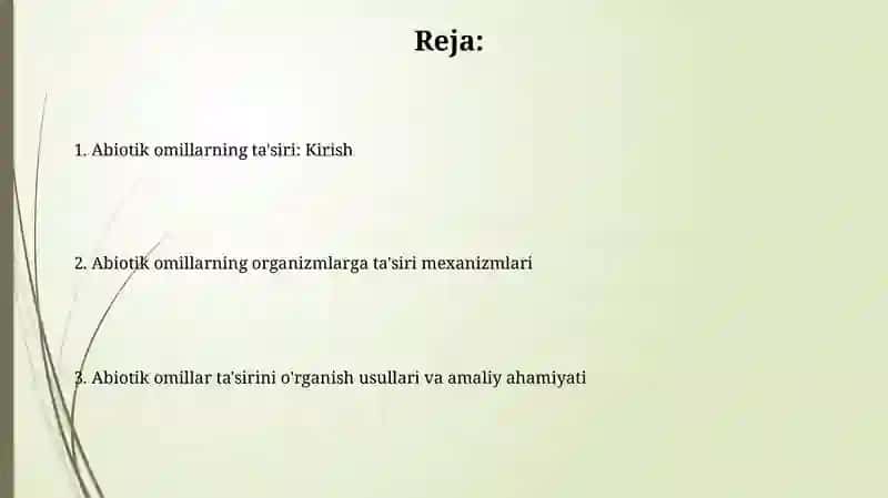 Abiotik omillarning tirik krganizmlarga ta'sirini õrganish 2