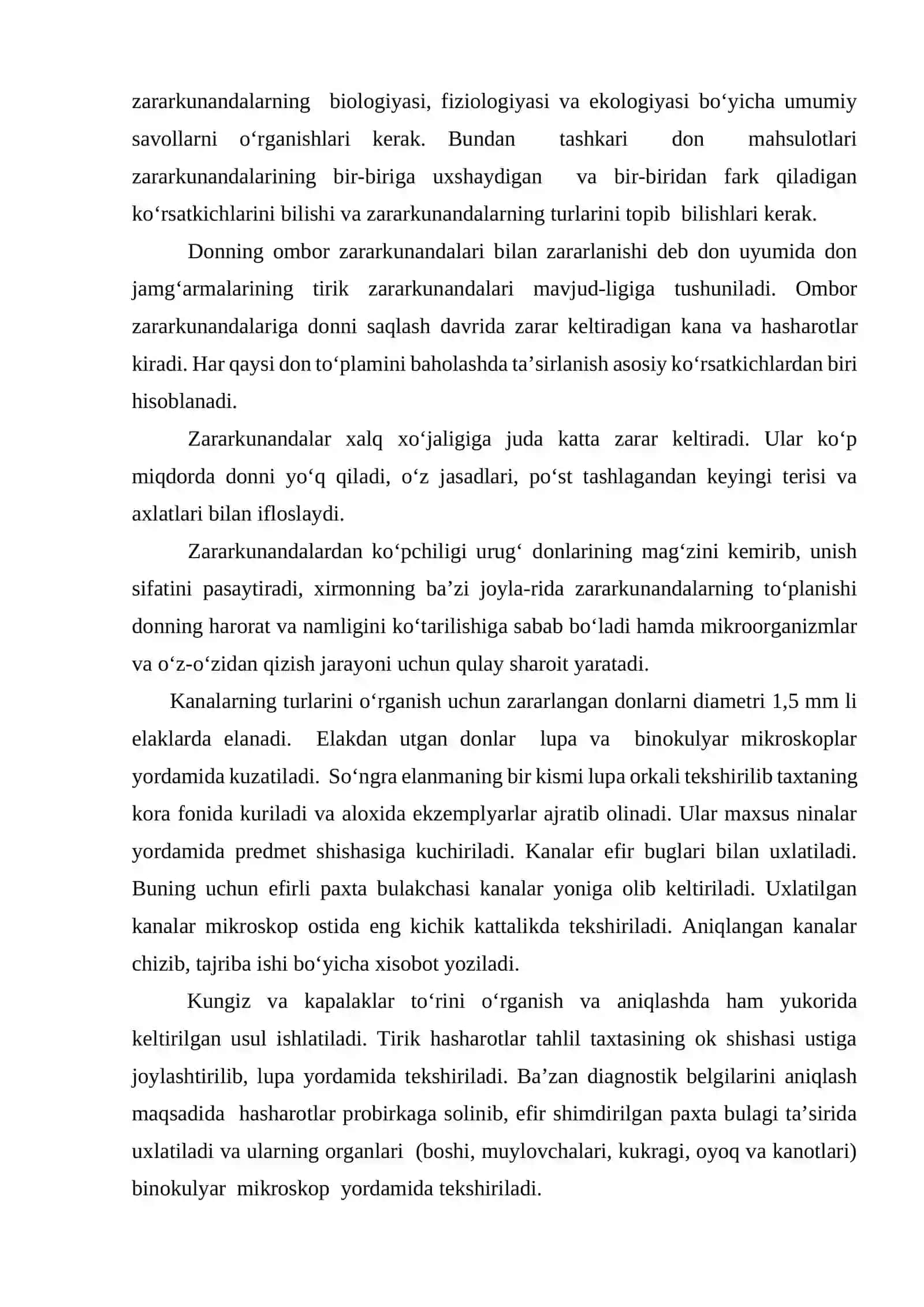 DON VA DON MAXSULOTLARINING OMBOR ZARARKURANDALARI BILAN ZARARLANGANLIGINI ANIQLASh 2