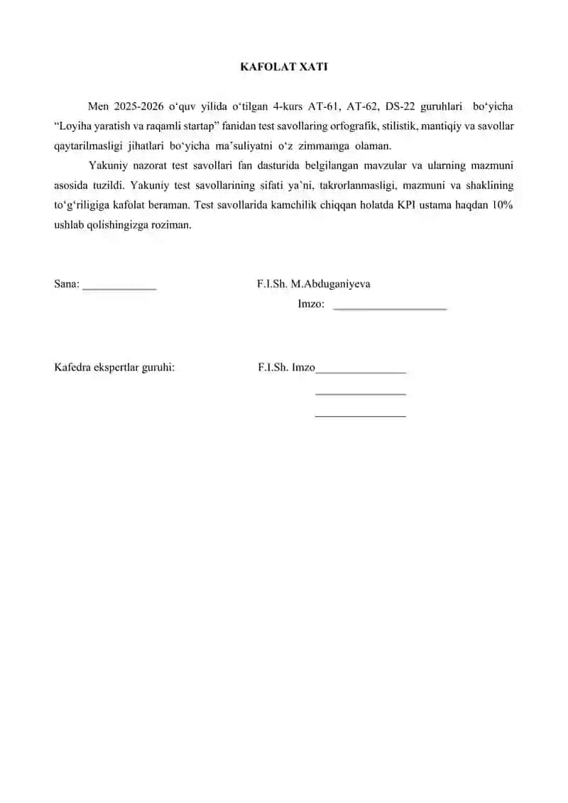 Loyiha yaratish va raqamli startap 2