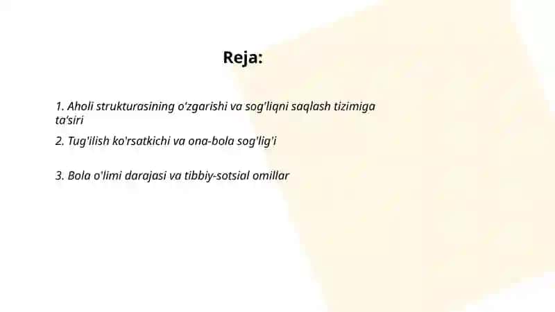 Demografik jarayonlarning tibbiy va ijtimoiy jihatlari 2