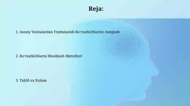 Korxonaning asosiy vositalardan foydalanish koʻrsatkichlarini aniqlash 2