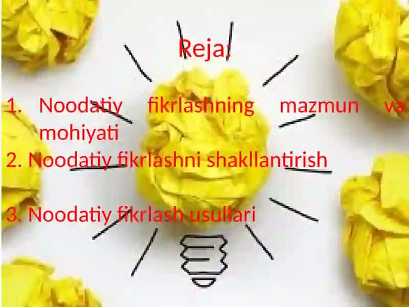 Fan “Kreativ fikrlash” 2