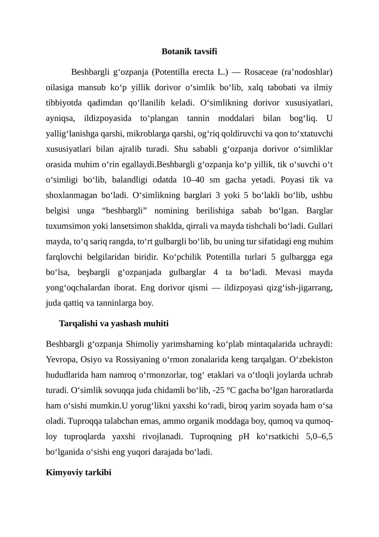Besh bargli go'zpanja o'simligini yetishtirish texnologiyasi 2