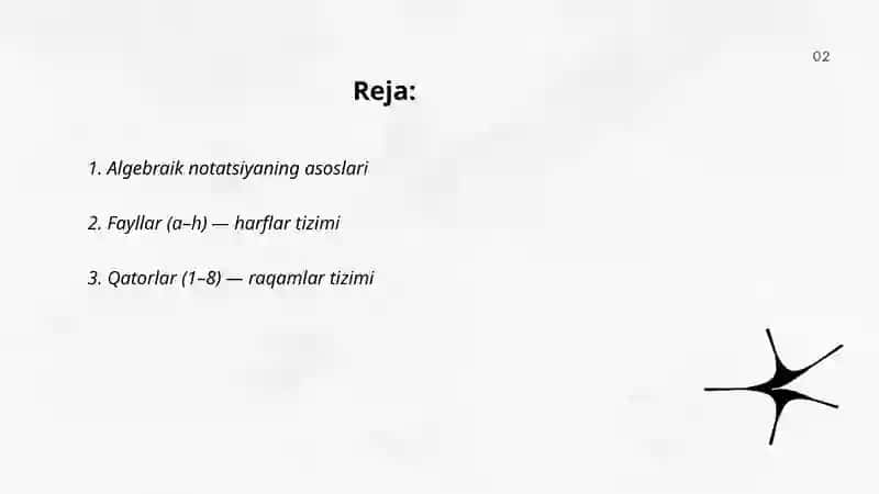 Shaxmat taxtasida kataklarning nomlanishi 2