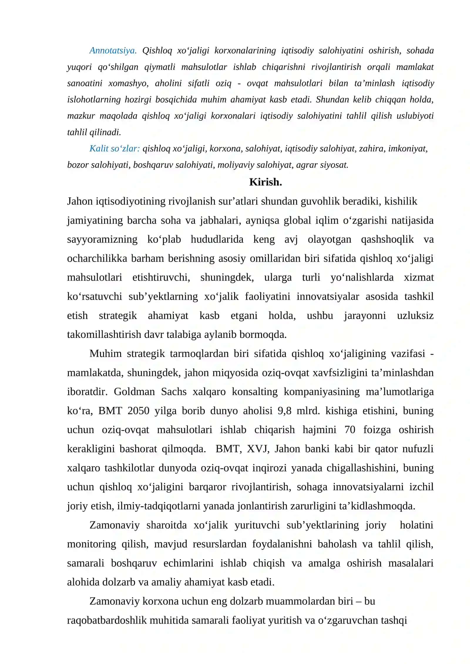 Qishloq xo'jaligida korxonalarida tahlilning o'rni va ahamiyati 2