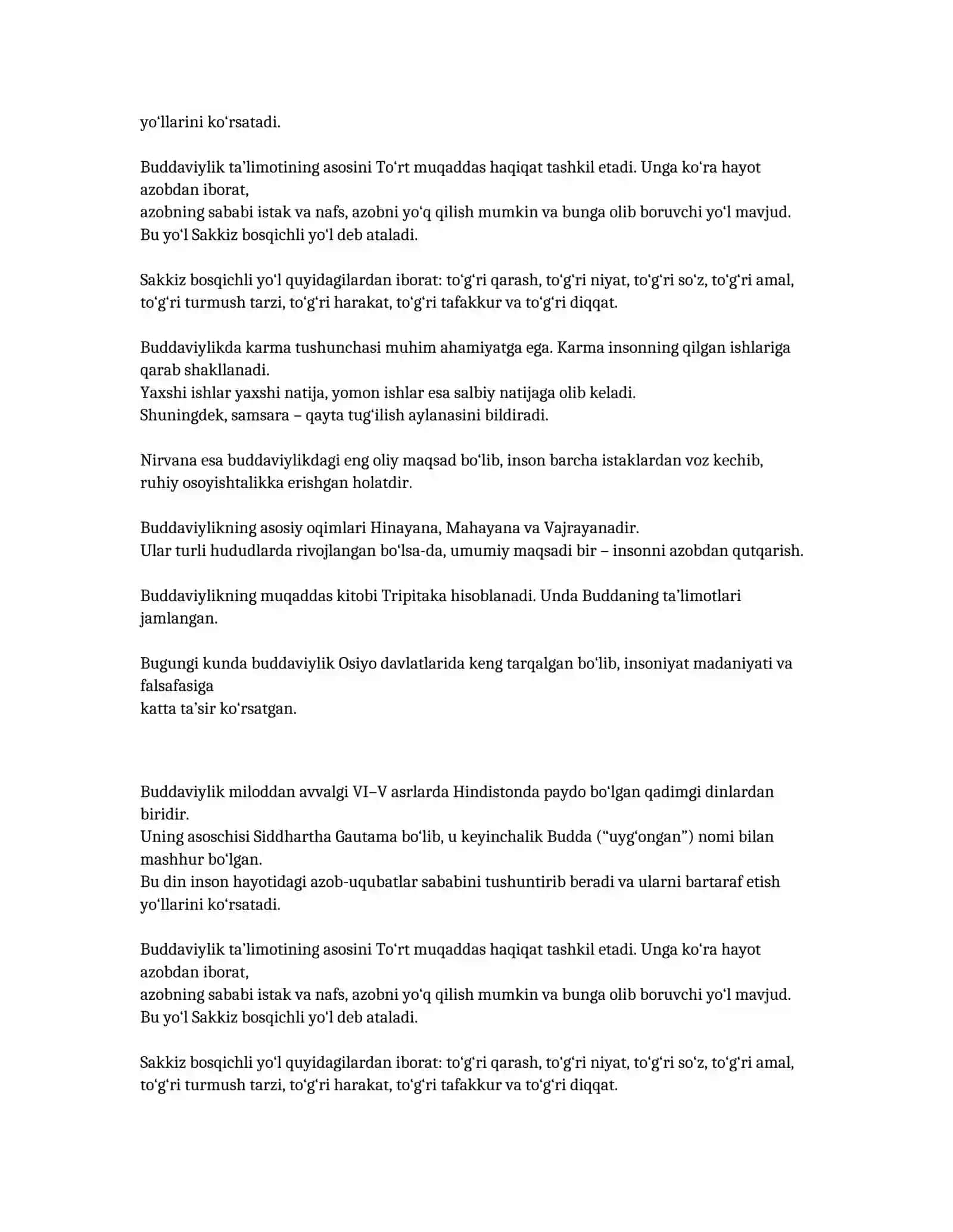 BUDDAVIYLIK DINI (10 BETLIK REFERAT) 2