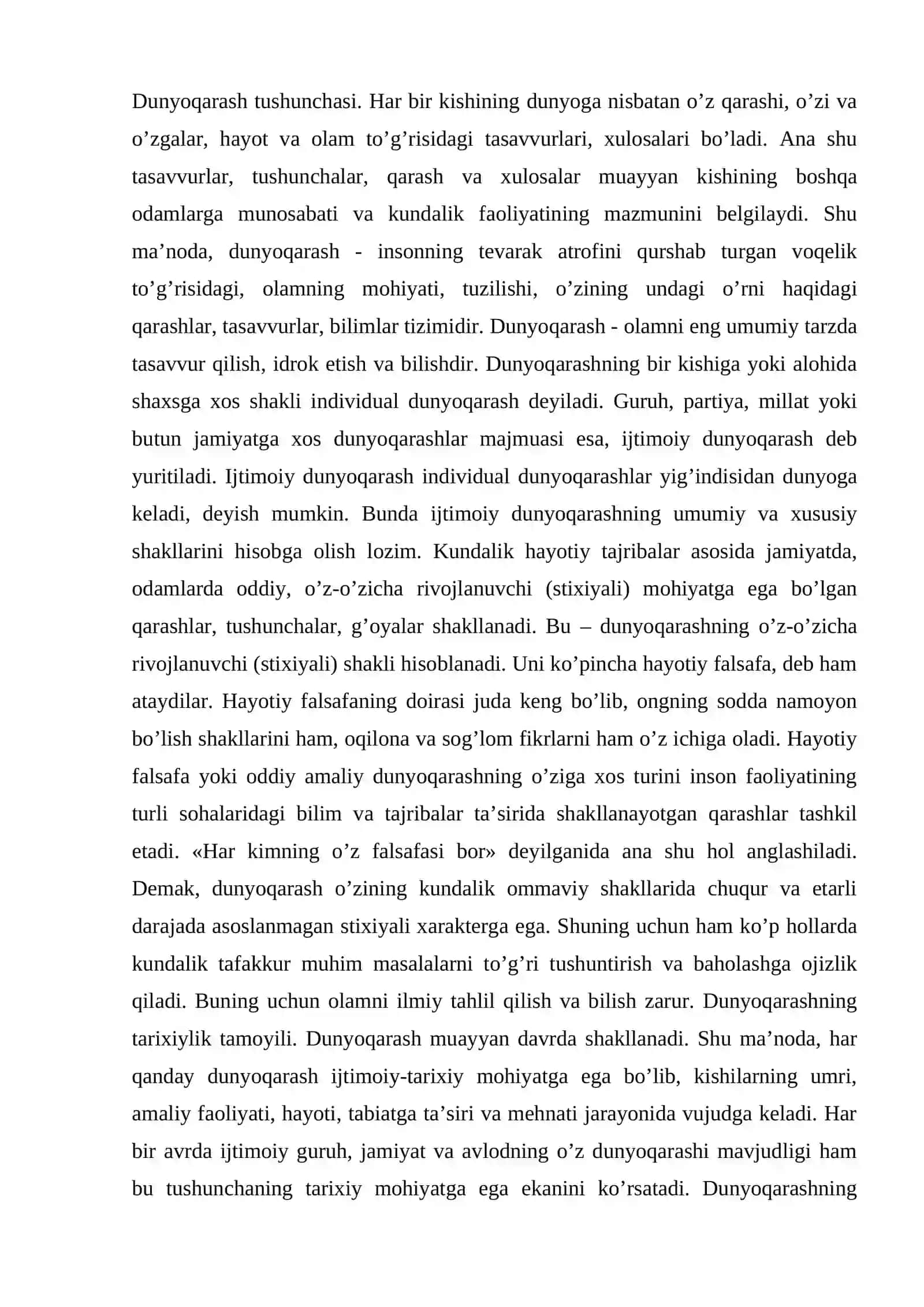 Falsafiy dunyoqarash,uning xususiyatlari va asosiy tamoyillari 2