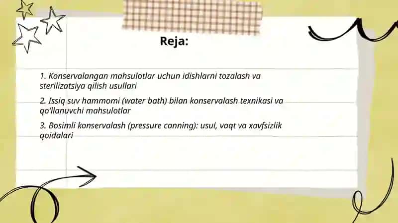 Konservalangan mahsulotlarning yaroqlilik muddatini uzaytirish usullari 2