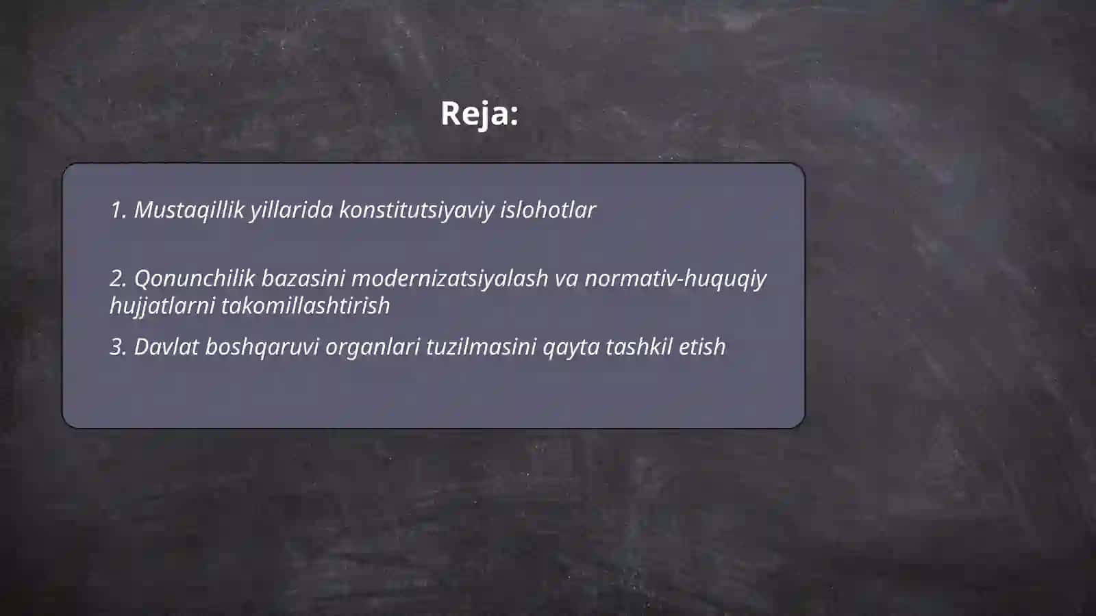 Mustaqillik yillarida davlat boshqaruvi tizimida amalga oshirilgan islohotlar 2