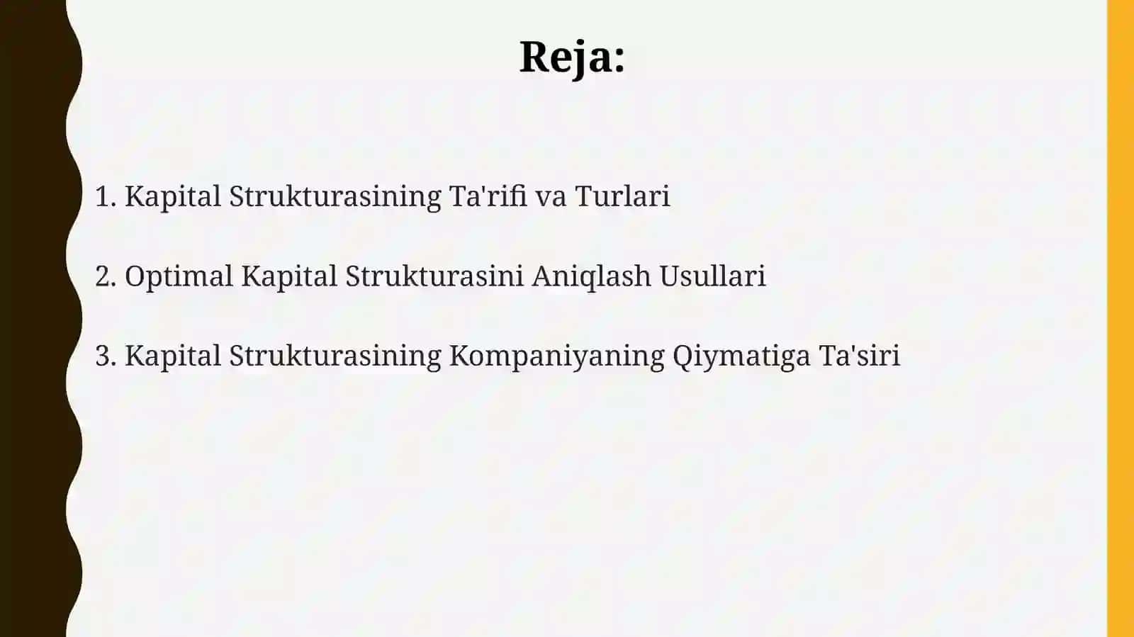 Kapital tarkibi va uning bahosi 2