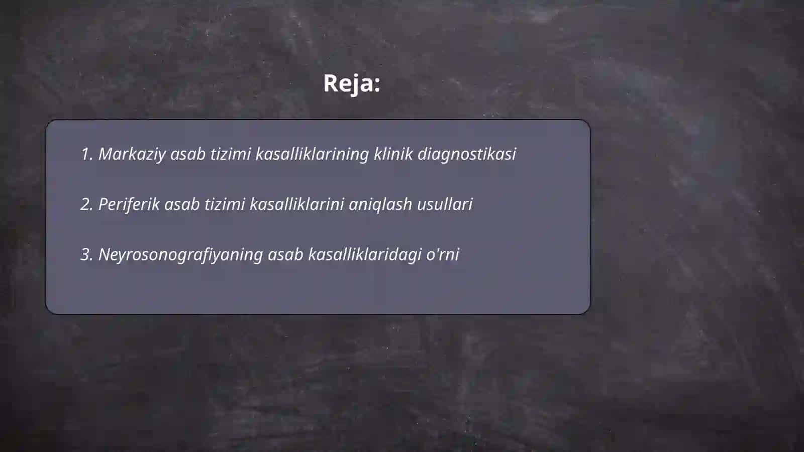 Nevrologiyal yo'nalishini klinik tibbiyot tutgan o'rni 2