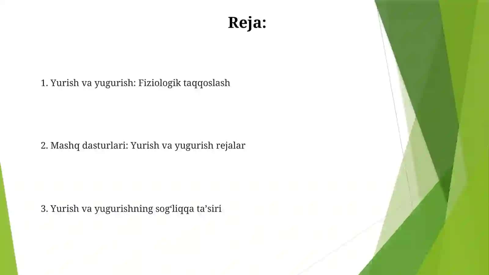 Yugurish bo'yicha mashg'ulot dasturlari 2