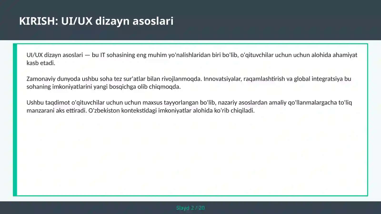 UI/UX DIZAYN ASOSLARI 2