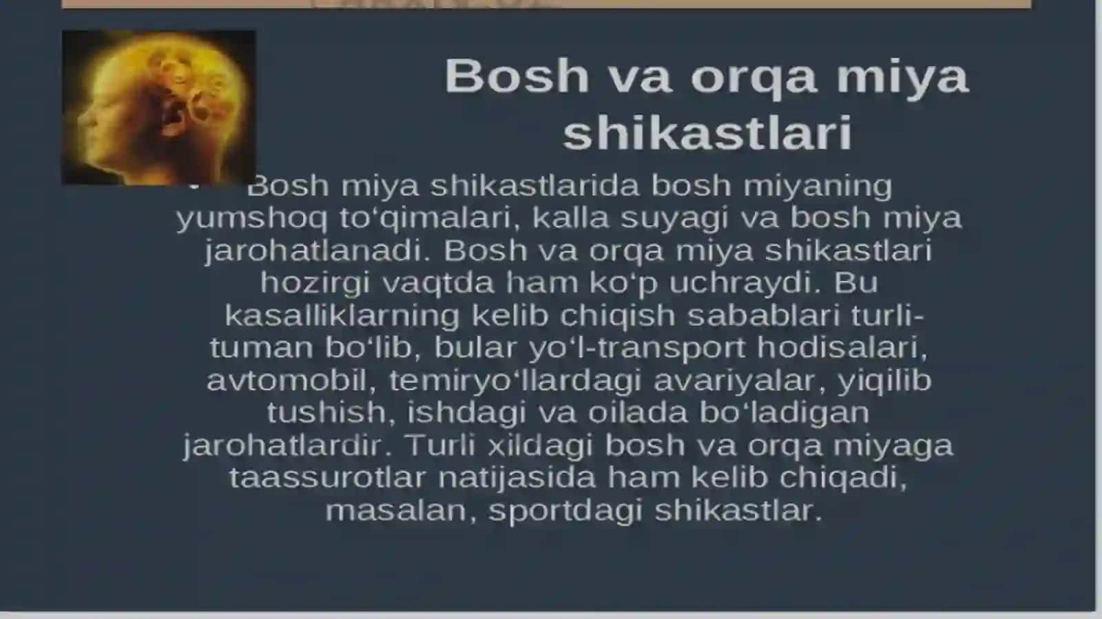 Bosh miya shikastlanishlari. 2