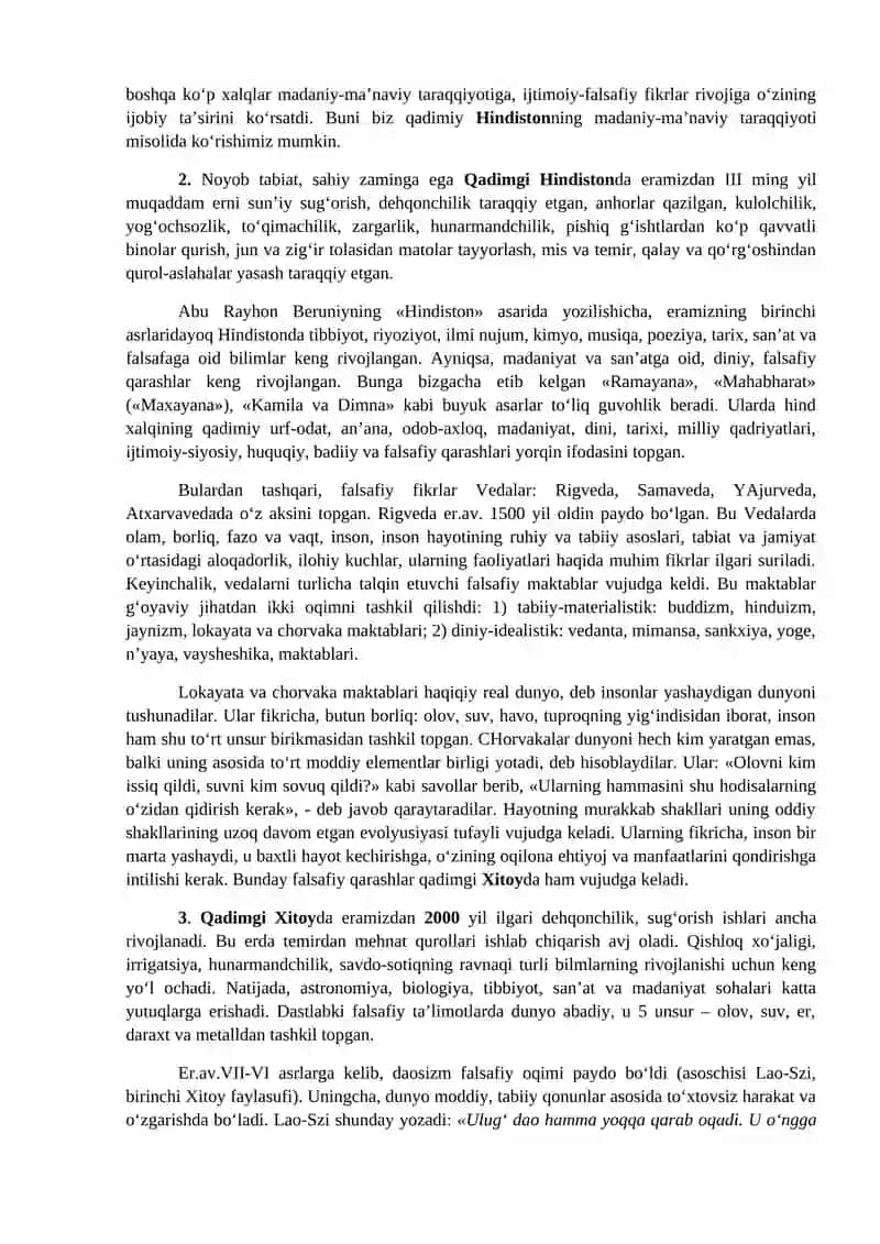 FALSAFIY TAFAKKUR TARAQQIYOTI BOSQICHLARI: SHARQ FALSAFASI 2