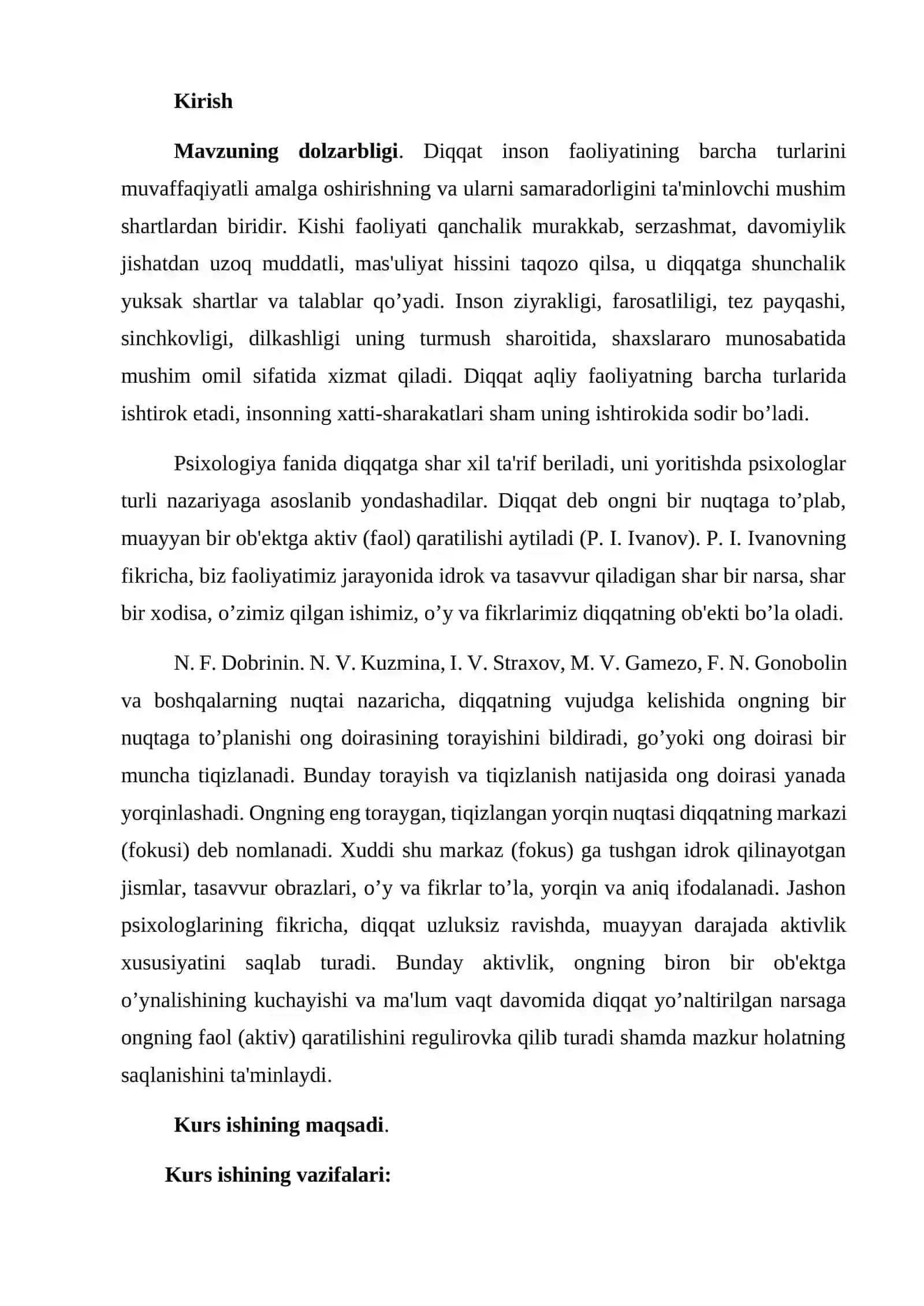 DIQQAT TURLARI KLASSIFIKATSIYASI 2