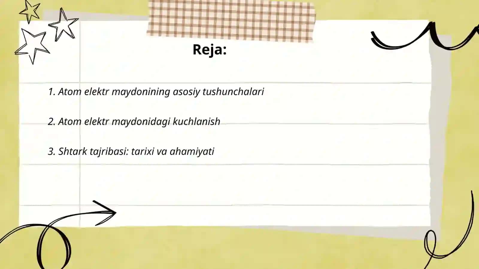 Atom elektr maydonda.Shtark tajribasi 2