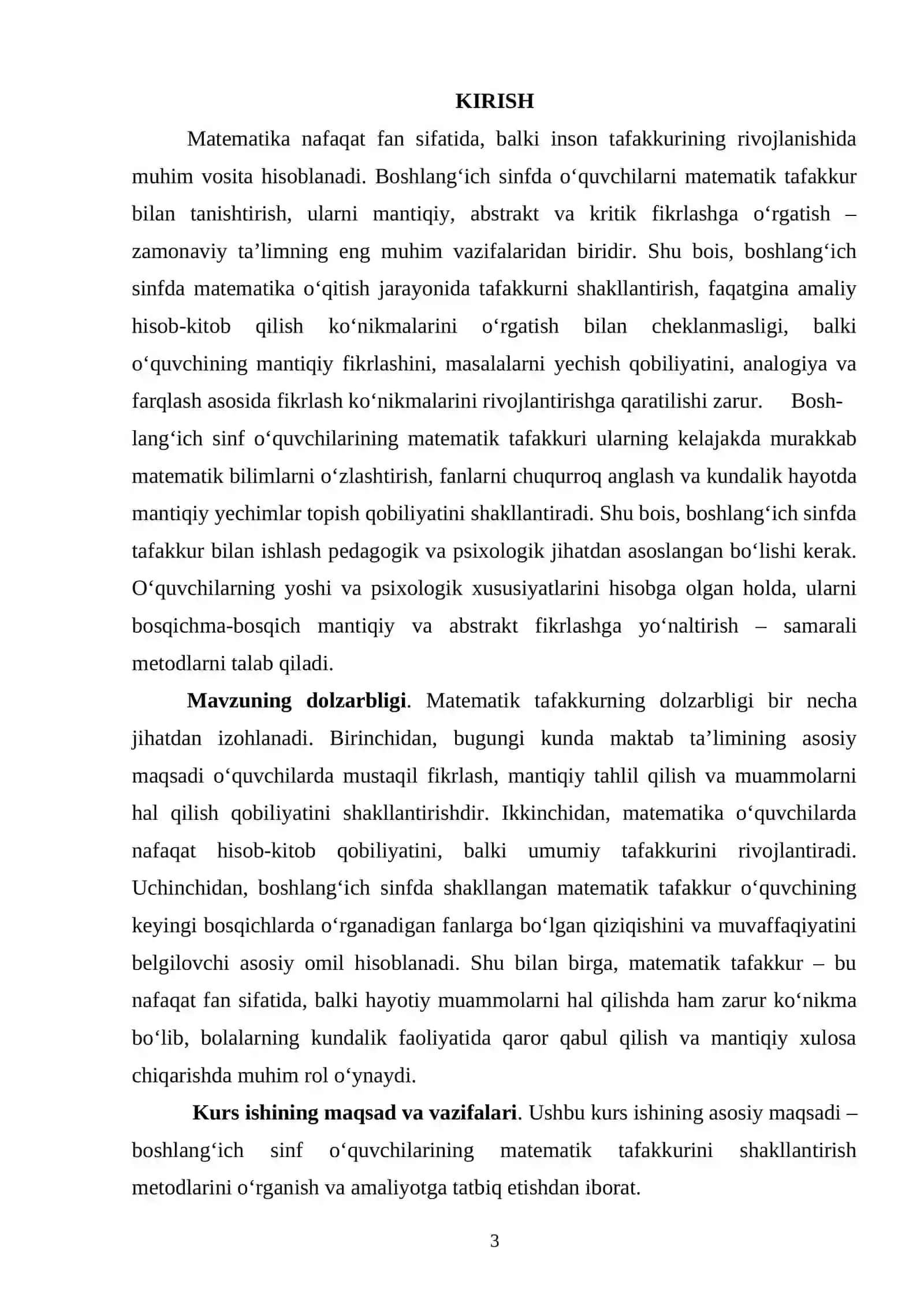 Boshlangʻich sinf oʻquvchilarining matematik tafakkurini shakllantirish 2