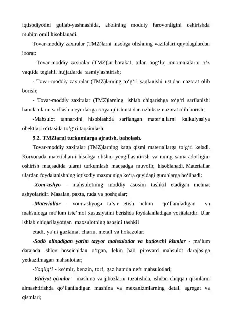 Tovаr-moddiy zаxirаlаr HISOBI 2