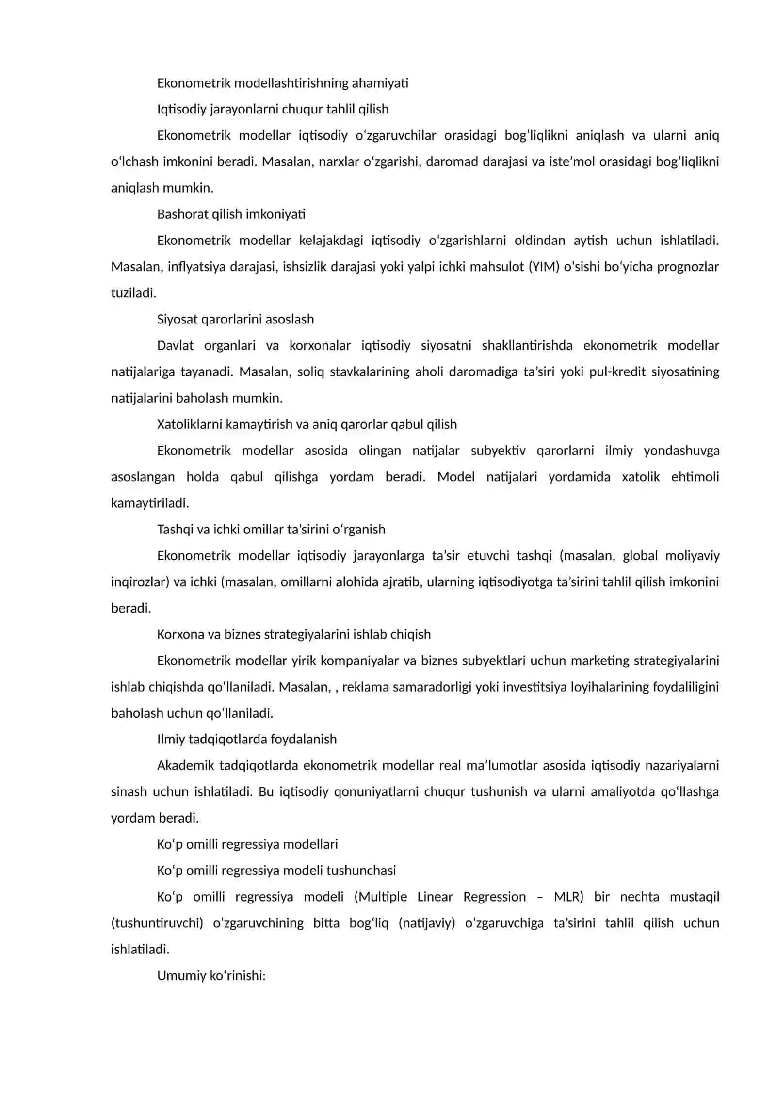 Ekonometrik modellarda uch va undan ortiq omillarqanasha oladimi 2