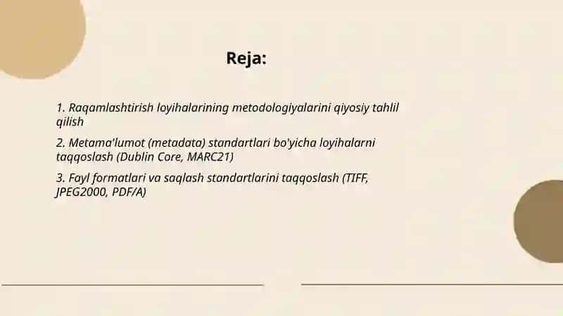 Raqamlashtirish loyihalarini qiyosiy tahlil qilish 2