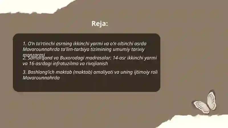 Movarounnahrda Ta'lim-Tarbiya Tizimi Tarixiy Manzarasi 2