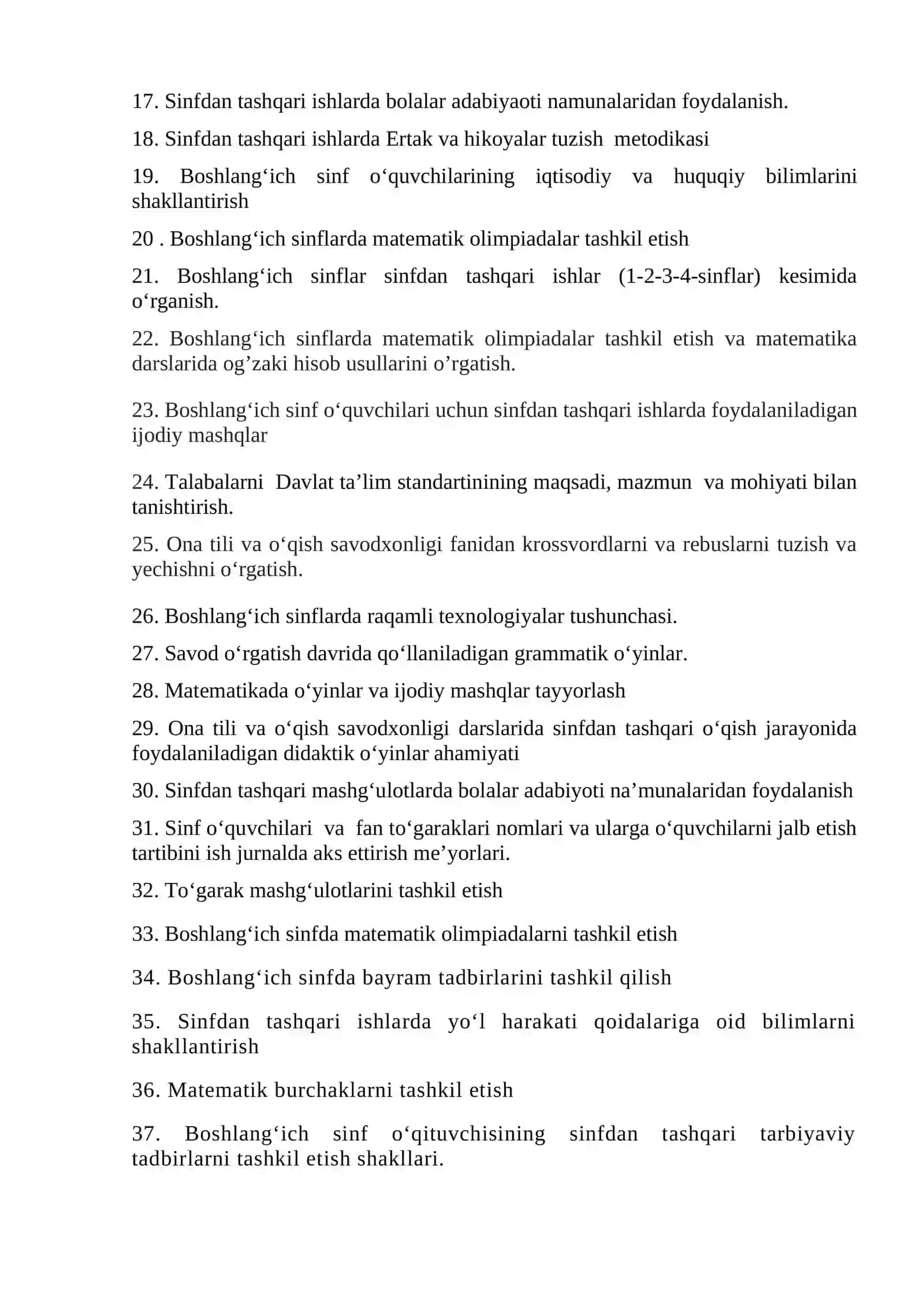 BOSHLANG‘ICH SINFLARDA SINFDAN TASHQARI ISHLAR 2
