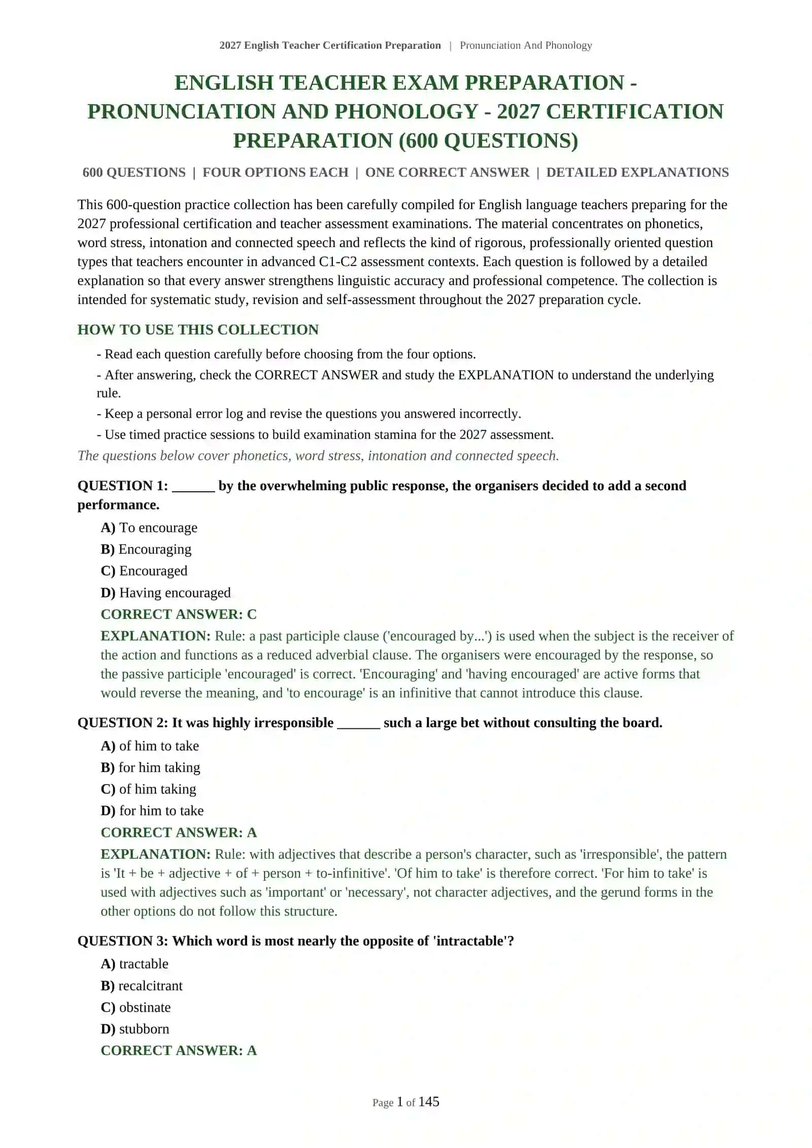 2027 English Teacher Certification Preparation | Pronunciation And Phonology 2