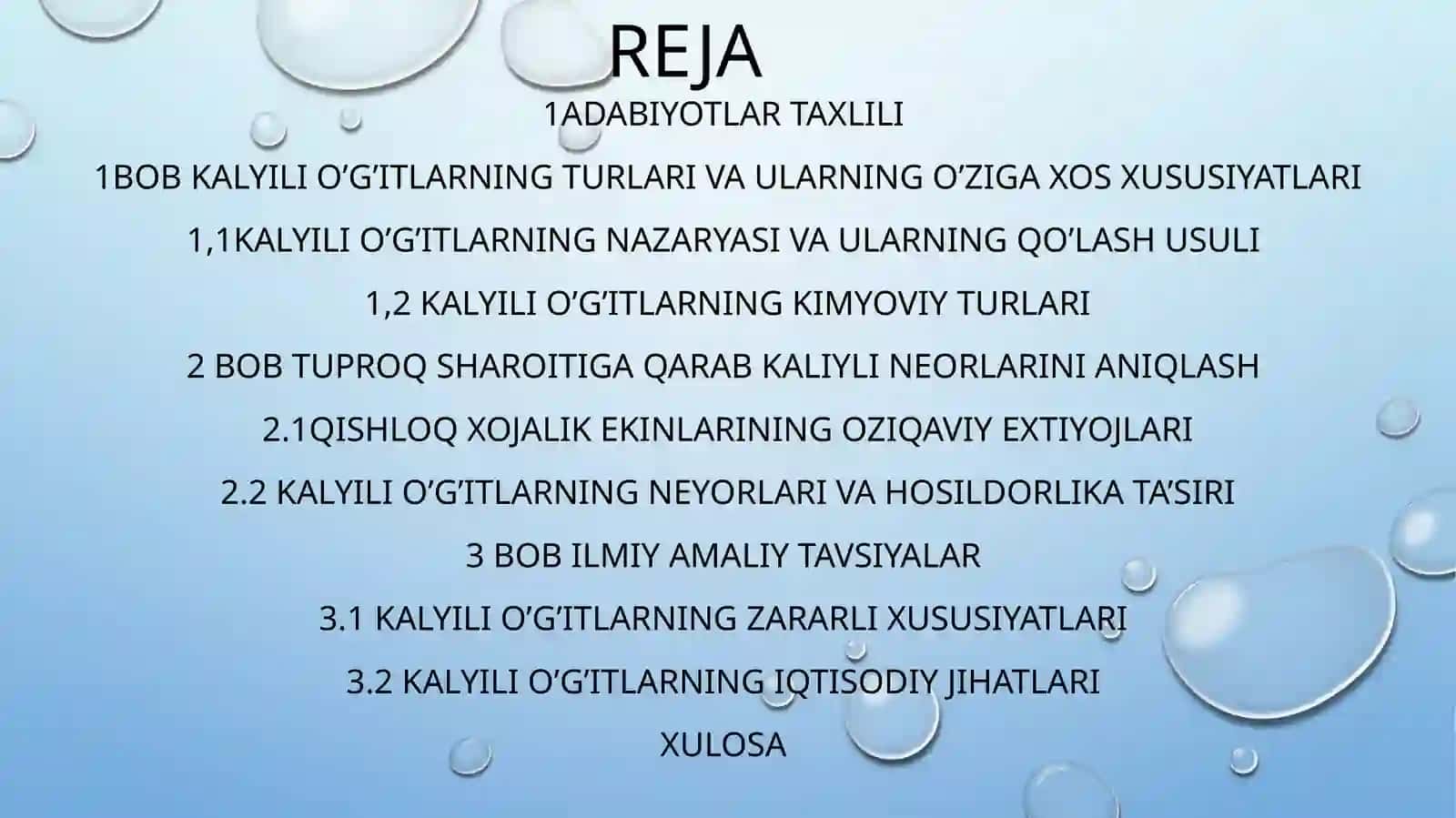 kaliyli o’g’itlarning meyorlarini belgilash vakumlar hosildorlik tasiri 2