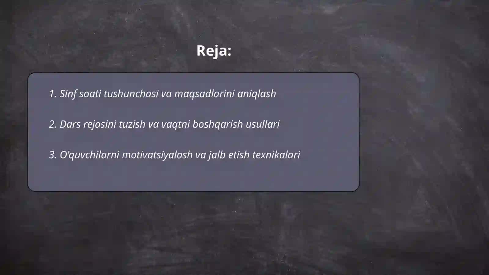 Sinf soatlarini samarali tashkil etish metodikasi 2