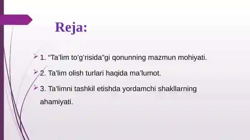 Ta’lim to’g’risidagi qonun”ning mazmun mohiyati 2