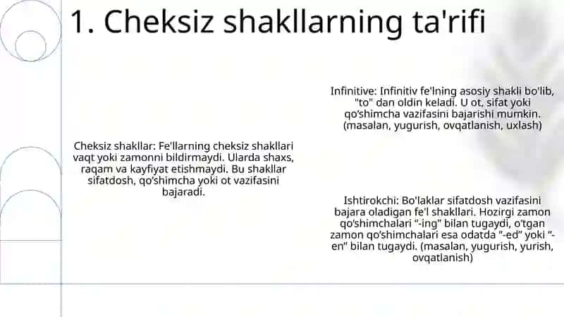 Cheksiz shakllarning ta'rifi 2