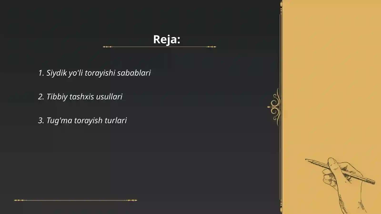 Siydik yo'li nuqsonlari tug'ma torayishi ikkilanishi kaltalishishi gidronefroz va ularda bajariladigan operatsiyalar 2