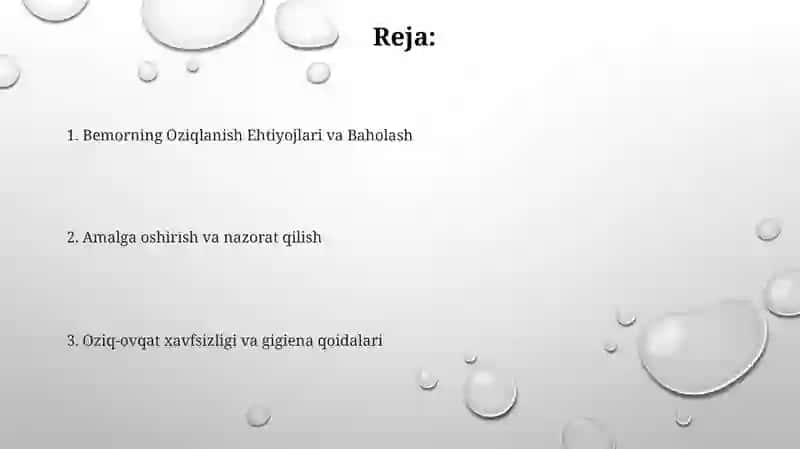 Bemorlarning ovqatlanishini tashkil qilish va uning gigenik nazorati 2