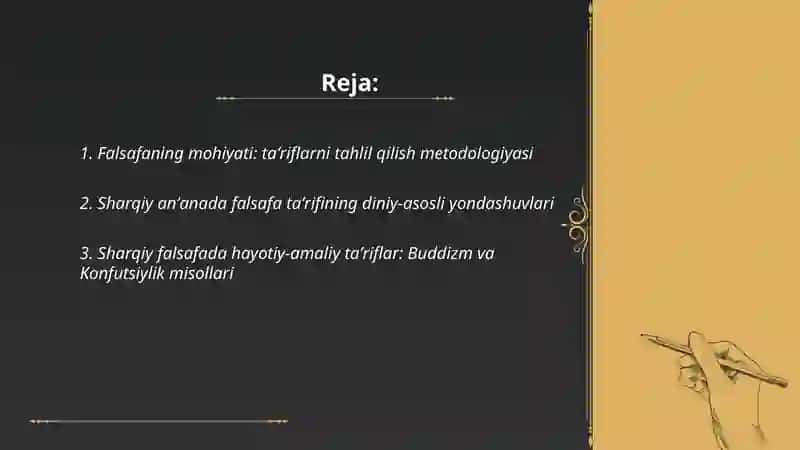 Falsafaning mohiyatiga oid Sharq Va G’arb mutafakkirlari tariflarini tasniflash 2