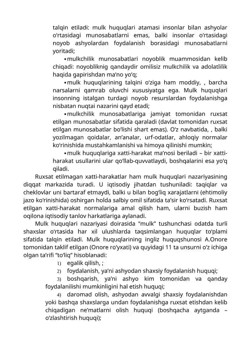 Mulk huquqlari nazariyasi va mulkchilik shakllari rivojlanishi 2