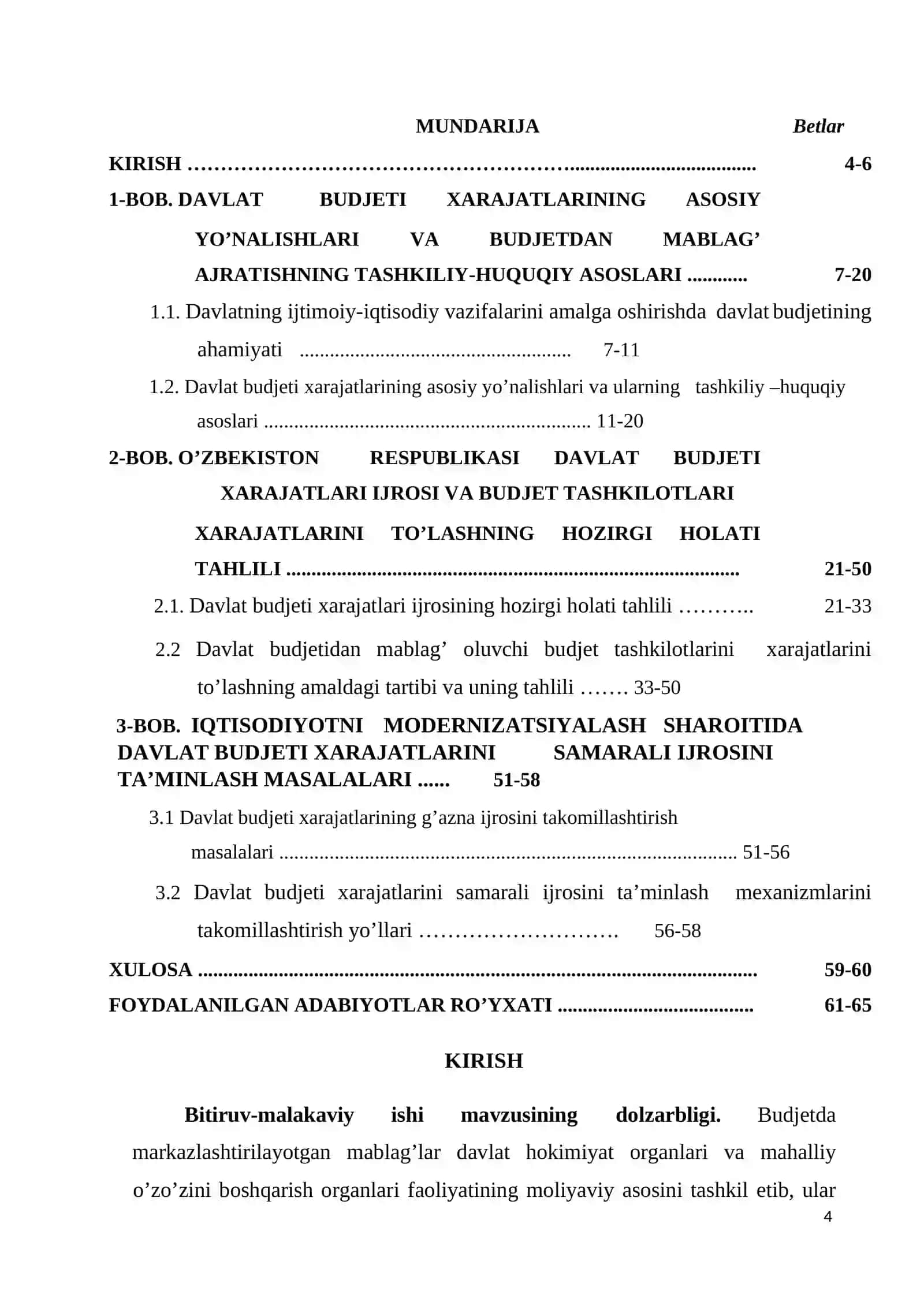 Iqtisodiyotni modernizasiyalash sharoitida davlat budjeti xarajatlari samarali ijrosini ta’minlash 2