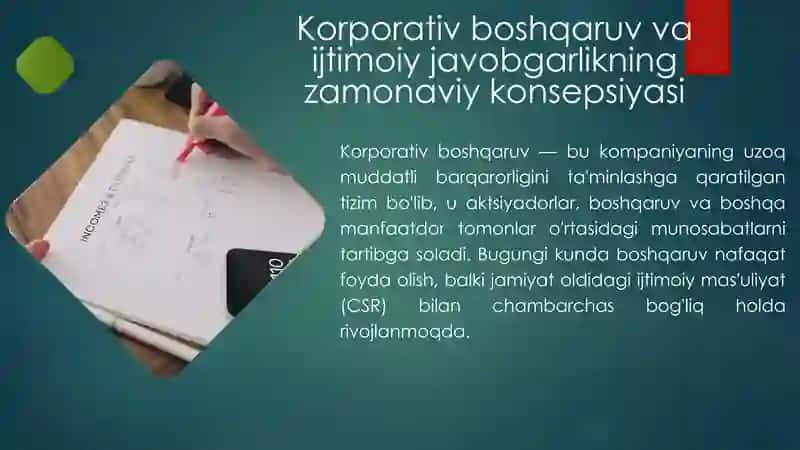 Korporativ boshqaruv va ijtimoiy javobgarlik 2