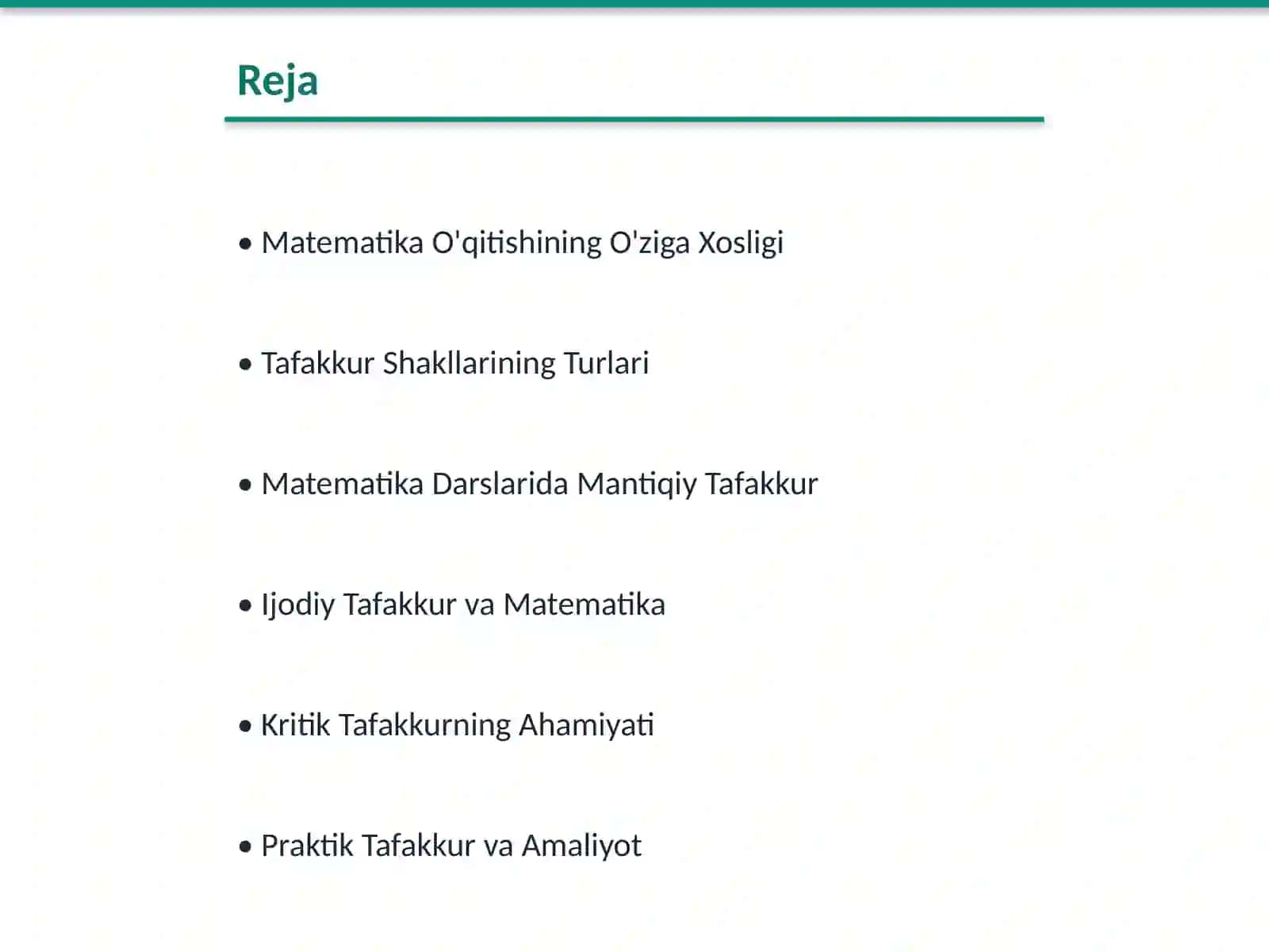 Matematika O’qitishda Tafakkur Shakllari 2