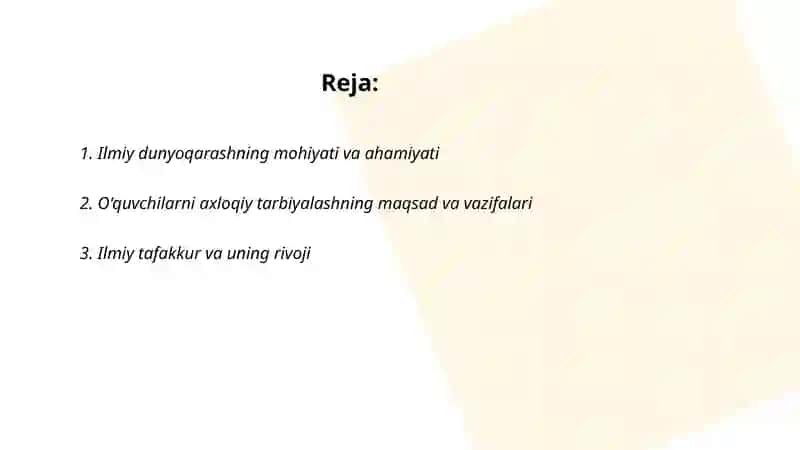 Ilmiy dunyoqarashni shakllantirish va oʻquvchilarni axloqiy tarbiyalash 2