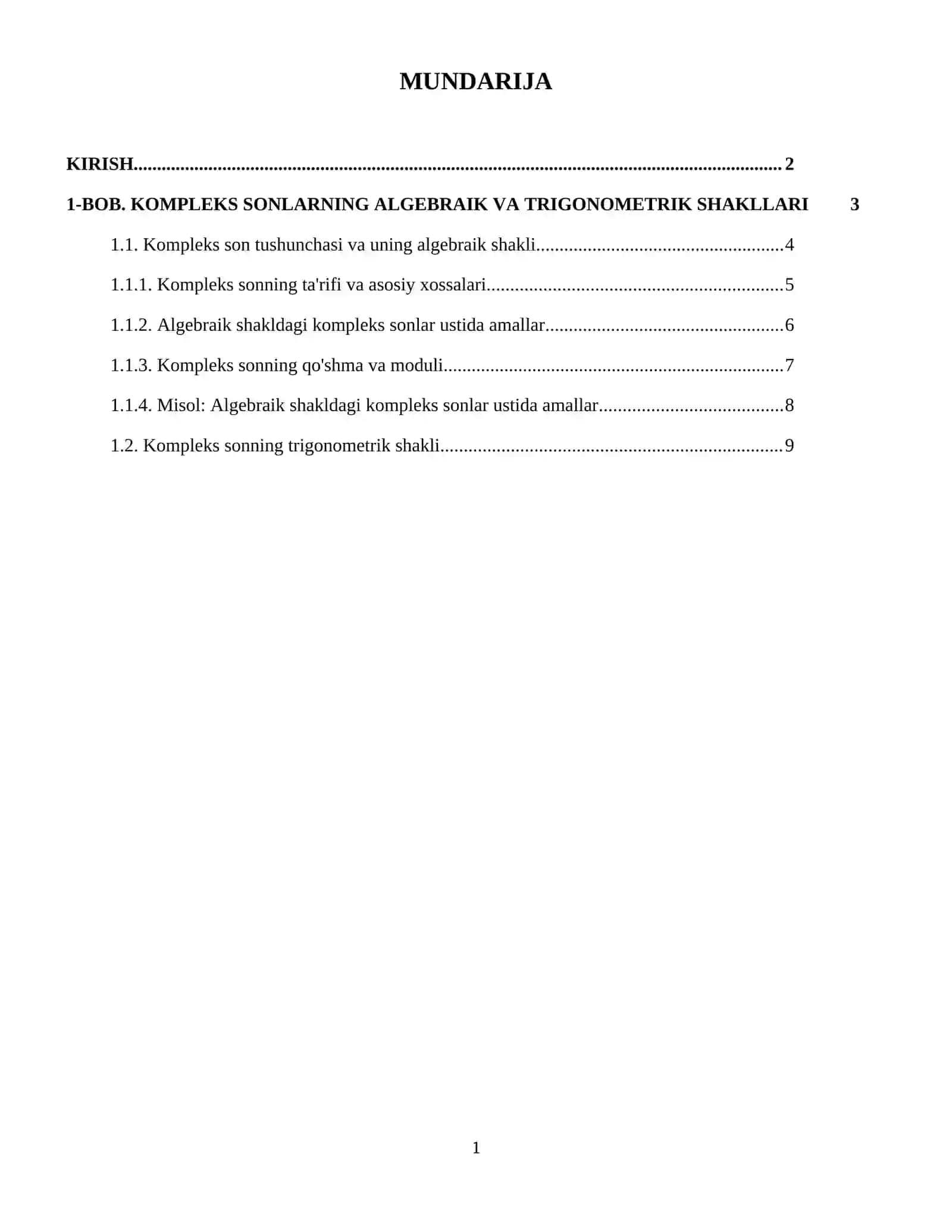 Kompleks sonning, algebraik, trigonometrik va koʼrsatkichli shakli. 2