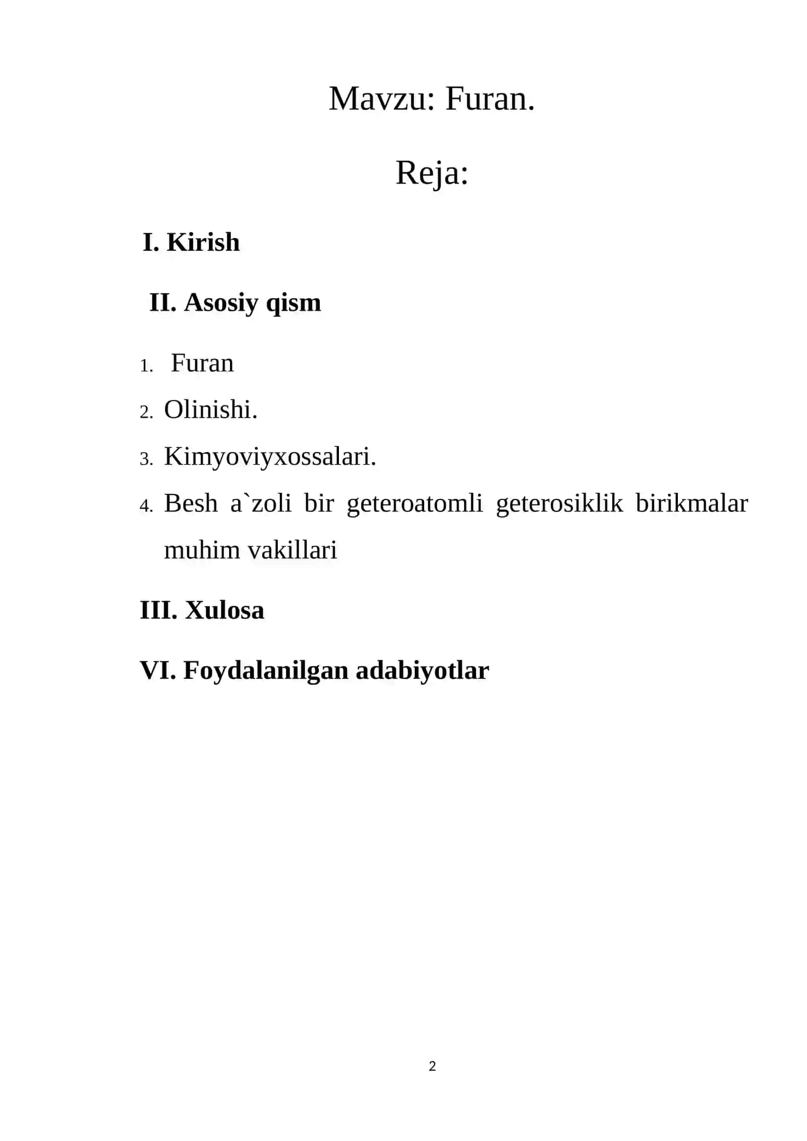 Furan KURS ISHI 2