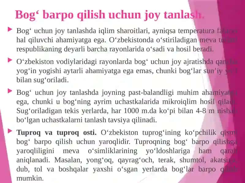 Intensiv bog‘larni barpo qilish 2