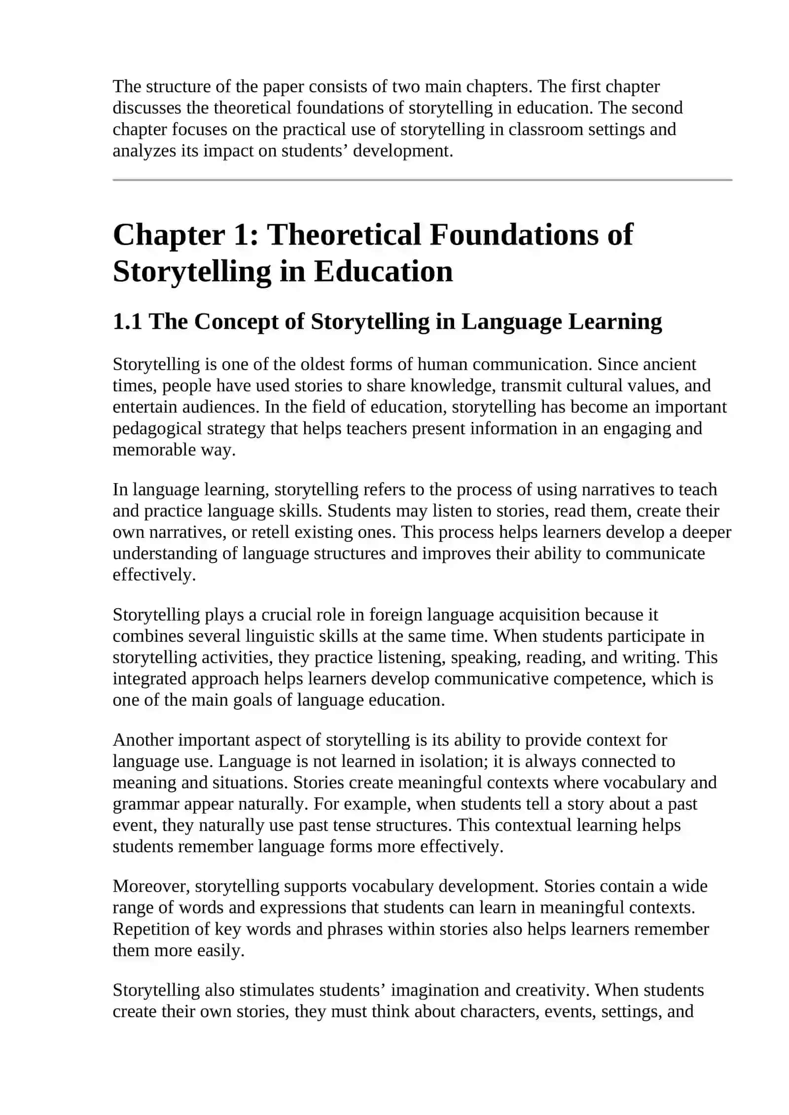 The Use of Storytelling as an Assessment Method in School English Programs 2