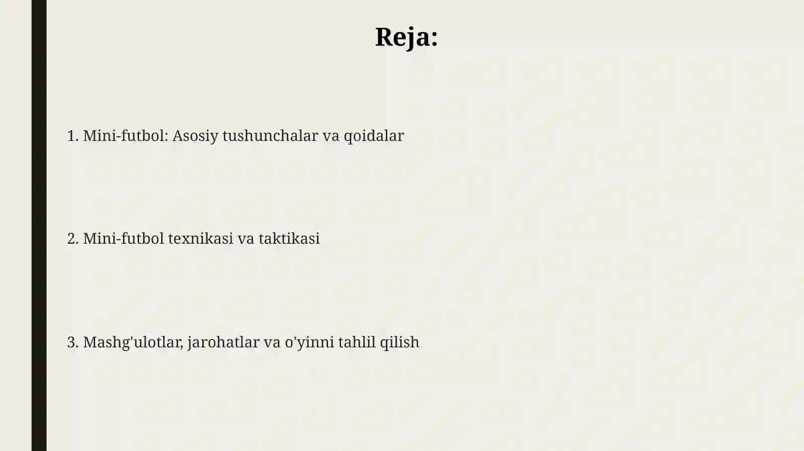Sport oyinlari. Mini fudbol oʻyini texnikasini oʻrganish 2