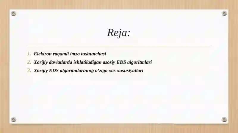 Xorijiy davlatlarning elektron raqamli imzo algoritmlari tahlili. 2