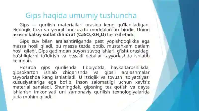 Gips ishlab chiqarish jarayoni avtomatlashtirish 2