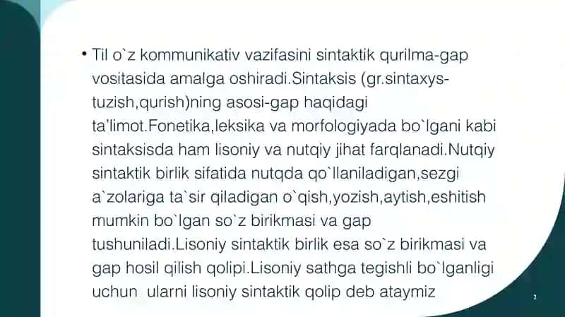 Lisoniy sintaktik qolip 2