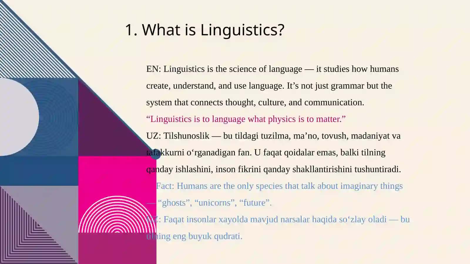 LINGUISTICS AND THE RELATED DISCIPLINES 2